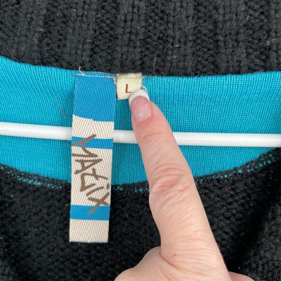 Vintage Matix‎ V-Neck Rib Knit Sweater Women's Size Large Black - Picture 9 of 12